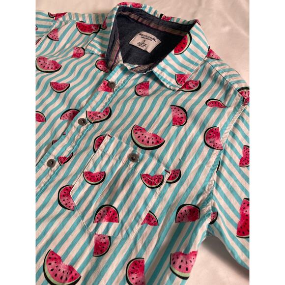 Distortion Men's Modern SZ Small Button Front Watermelon Print Shirt - Picture 2 of 8